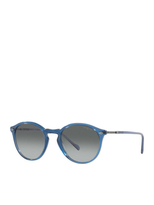 Vogue Unisex Sunglasses with Blue Horn-Rimmed Frame and Grey Gradient Lenses