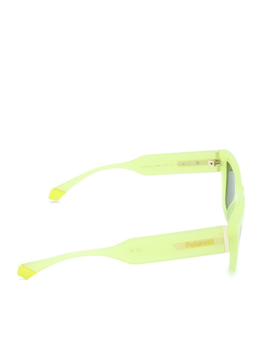 Polaroid Women's Sunglasses with Yellow Plastic Frame and Gray Polarized Lens PLD6210/S/X 40G/M9