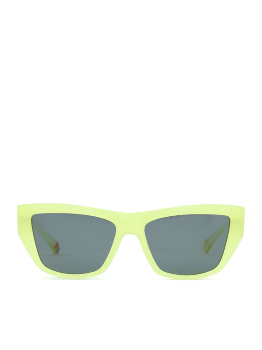 Polaroid Women's Sunglasses with Yellow Plastic Frame and Gray Polarized Lens PLD6210/S/X 40G/M9