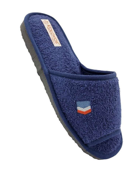 Kolovos A125 Blaue Herren Terry Hausschuhe