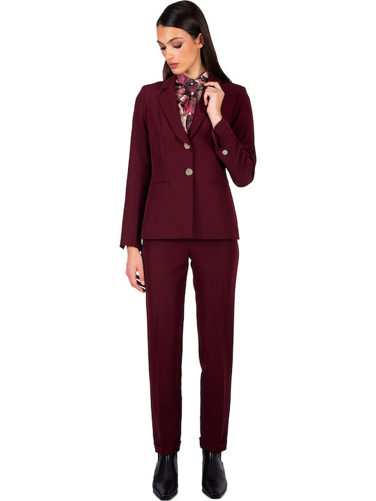 Emporio Grama Damen Blazer Burgundy