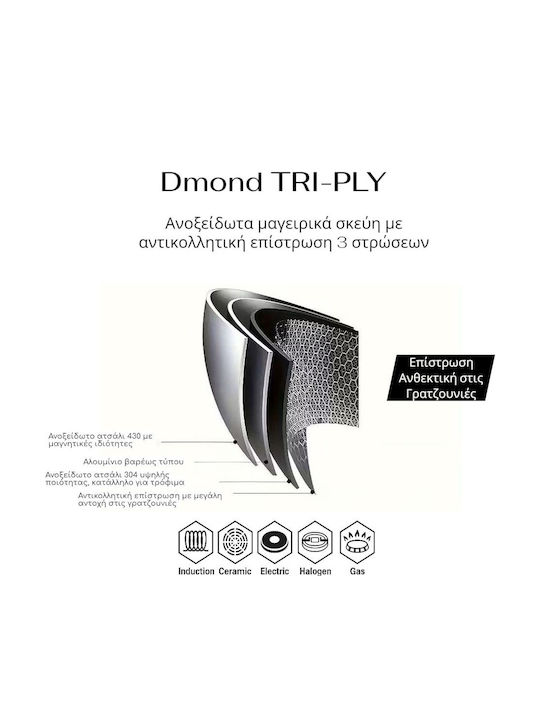 Ankor Dmond Triply Deep Stainless Steel Pot 28cm