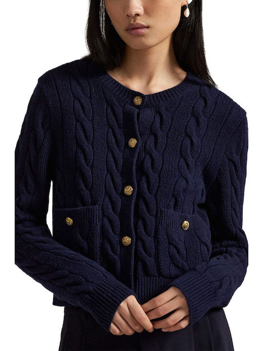 Damen Strickjacke mit Knöpfen Blau