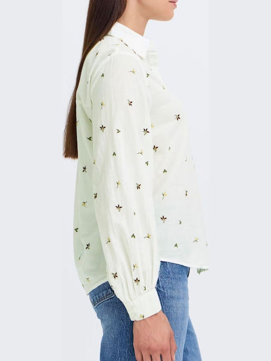 Langärmelig Damen Hemd Off-white