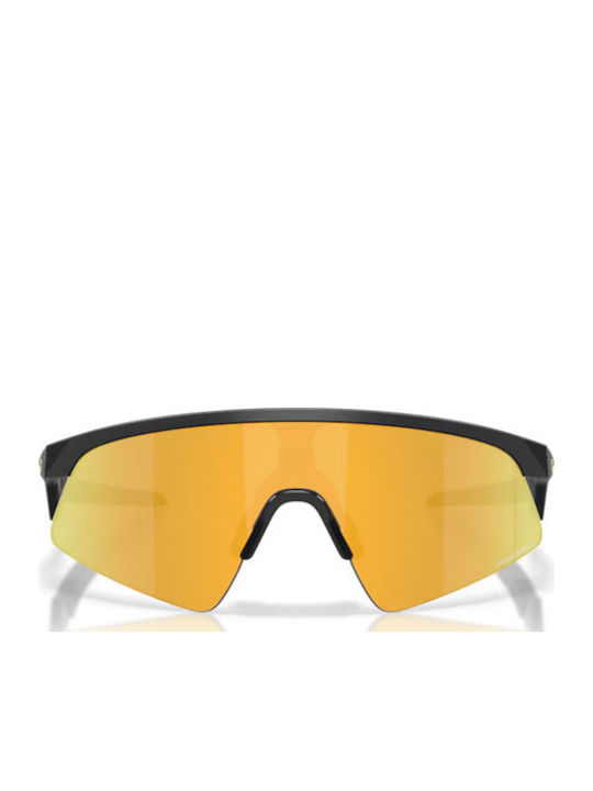 Oakley Resistor Athletic Kids Sunglasses With Polarized Mirror Lens Black For 7-11 Years