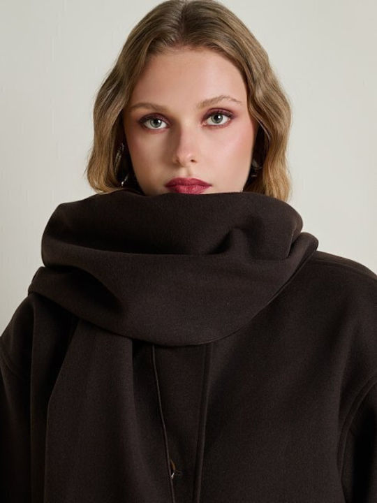 Дамско Brown Палто Oversized с копчета