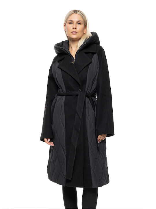 Femeie Black Palton cu Fermuar