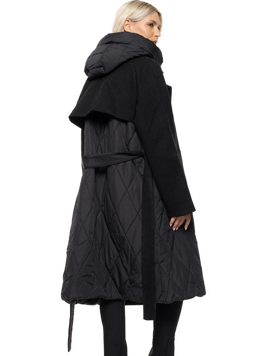 Femeie Black Palton cu Fermuar