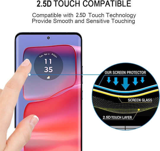 Edge Glue 9h Hd 3D Tempered Glass Μαύρο (Motorola Edge 50 Pro)