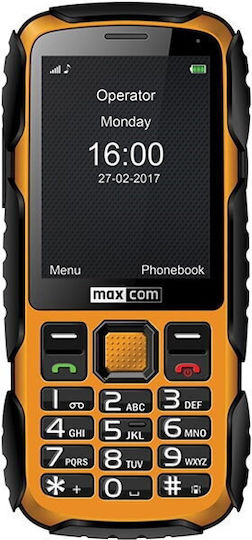 MaxCom Strong MM920L Single SIM Resistant Mobile with Buttons (English Menu) Orange