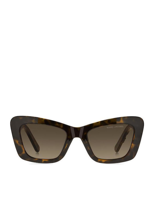 Marc Jacobs Women's Sunglasses with Brown Tartaruga Plastic Frame and Brown Gradient Lens MARC 864/S 086/HA