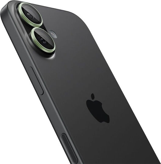 Spigen Optik Pro EZ Fit Camera Protection Tempered Glass Green for the Iphone 16 / 16 Plus / 17