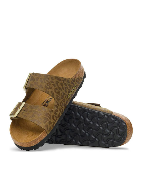 Women's Flat Sandals in Khaki Color Regular Fit