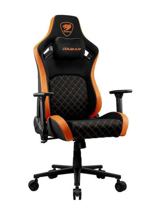 Cougar Defensor F Υφασμάτινη Καρέκλα Gaming με Ρυθμιζόμενα Μπράτσα Black/Orange