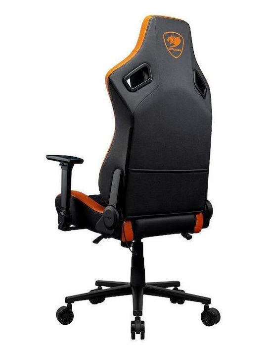 Cougar Defensor F Υφασμάτινη Καρέκλα Gaming με Ρυθμιζόμενα Μπράτσα Black/Orange