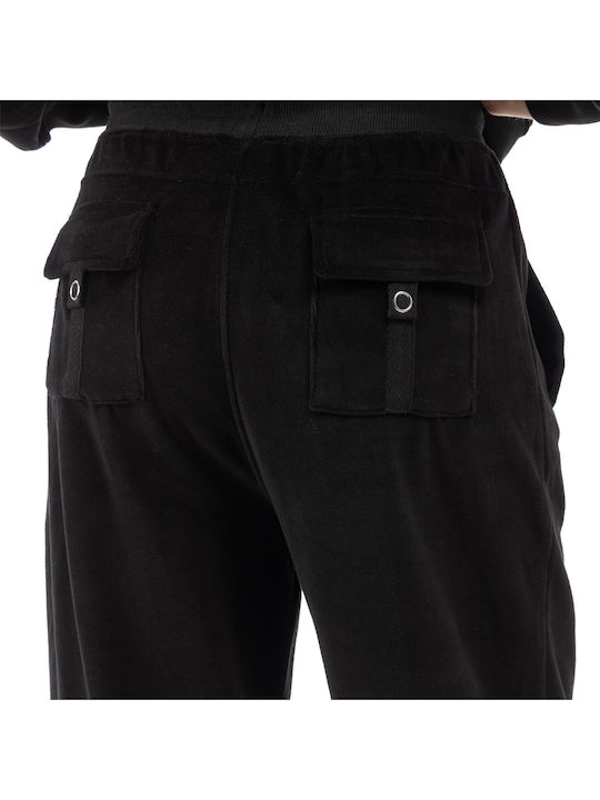 Jogginghose Samt Black