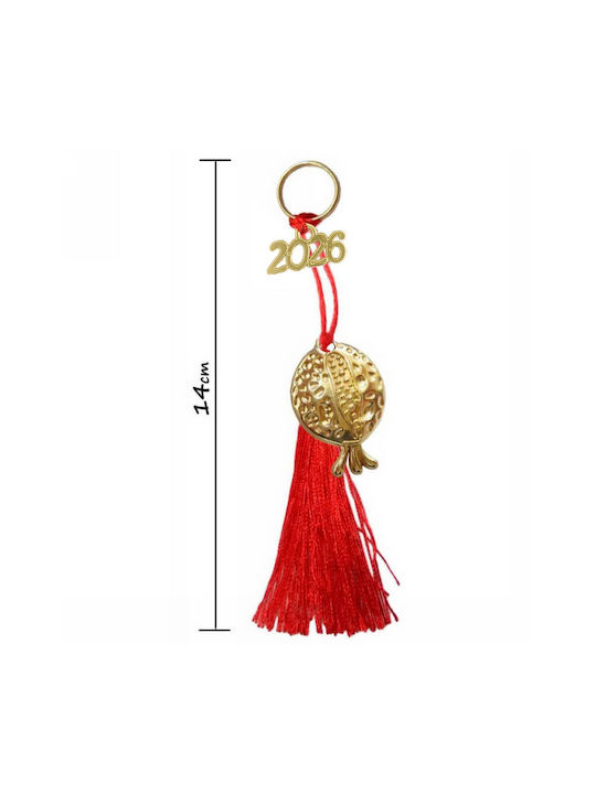 Tatu Moyo Lucrat manual Suspendata Amulet Rodie Roșu 2026 14cm 1buc