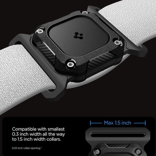 Spigen Tough Armor Θήκη Κολάρου Κατοικιδίων Σιλικόνης για AirTag σε Μαύρο χρώμα