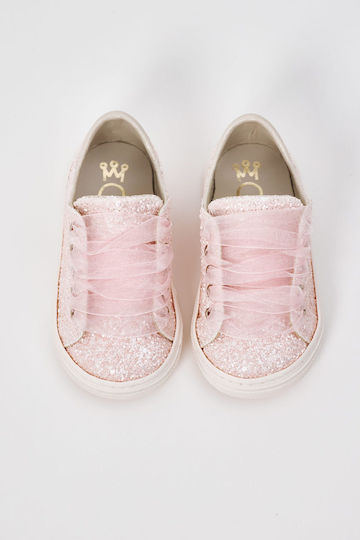 Ever Kid Βαπτιστικά Δερμάτινα Sneakers Ροζ