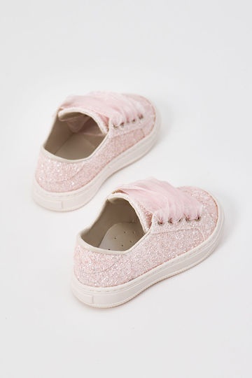 Ever Kid Βαπτιστικά Δερμάτινα Sneakers Ροζ
