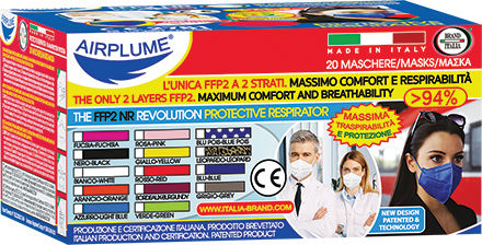 Brand Italia Μάσκα Προστασίας Υφασμάτινη FFP2 Κίτρινη plm-br-yell-20 20τμχ
