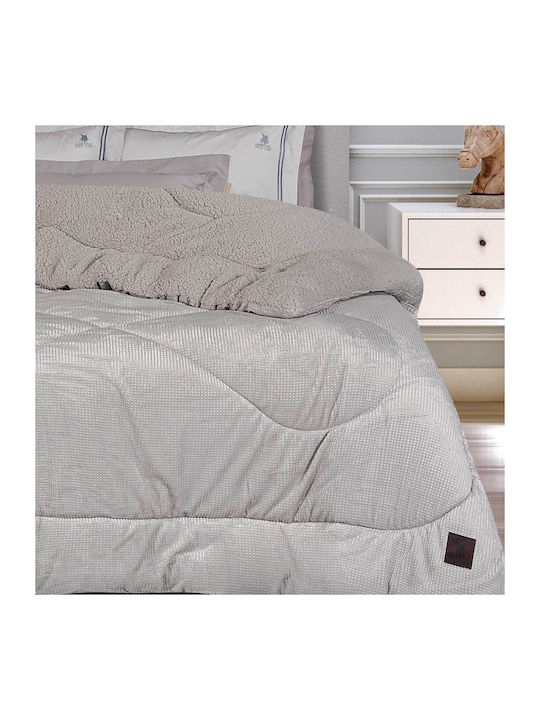 Greenwich Polo Club Duvet Cover with Hollowfiber Filling Single 160x220cm Essential 3955 Ice Grey 740 GSMGsm 11 togs Togs