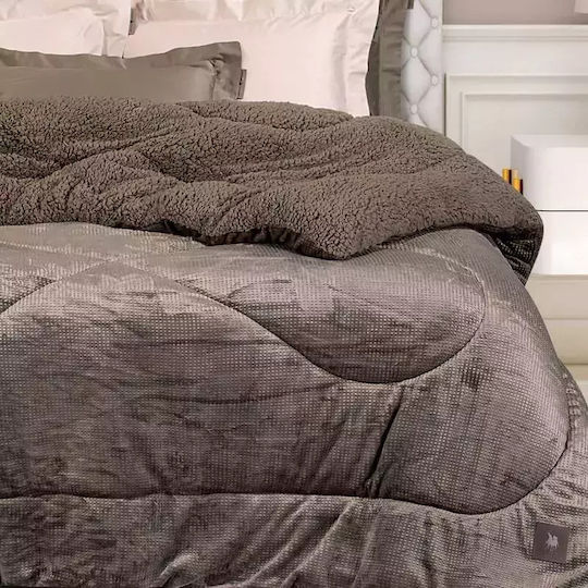 Greenwich Polo Club Duvet Cover with Hollowfiber Filling Queen 220x240cm Essential 3958 Taupe 740 GSMGsm 11 togs Togs