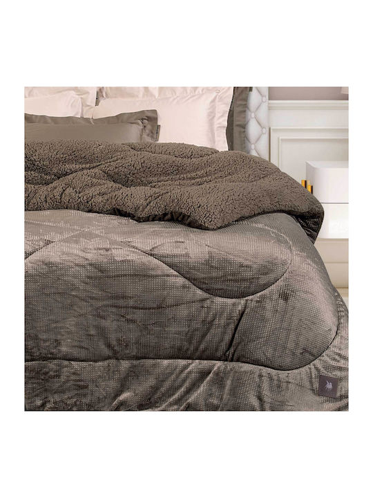 Greenwich Polo Club Duvet Cover with Hollowfiber Filling Single 160x220cm Essential 3958 Taupe 740 GSMGsm 11 togs Togs