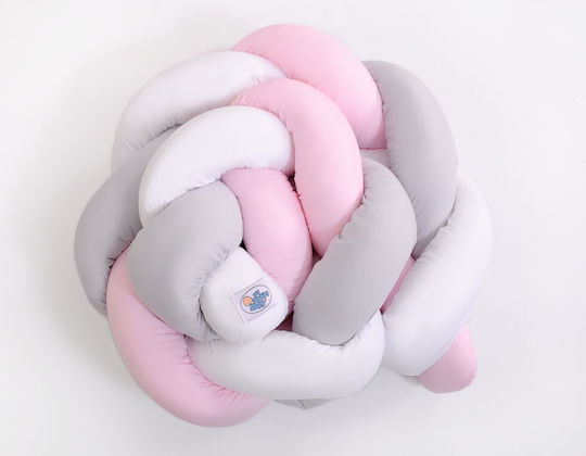 My Sweet Baby Crib Bumpers Braided Inside White, Gray, Pink