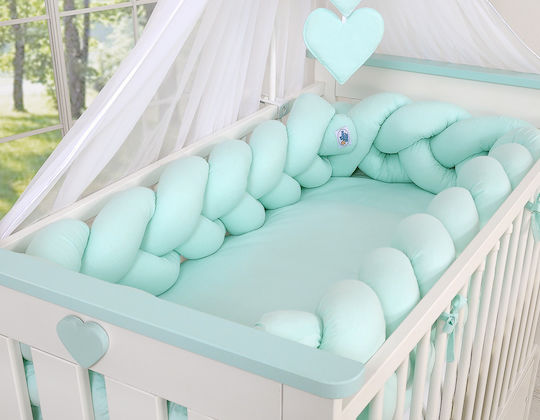 My Sweet Baby Crib Bumpers Braided Inside Mint