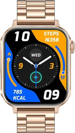 Colmi P80 Stainless Steel Smartwatch with Heart Rate Monitor (Gold)