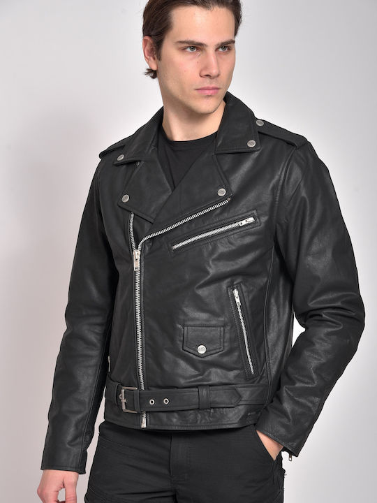Leather Jacket Biker Black