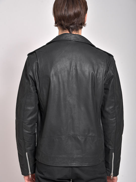 Leather Jacket Biker Black