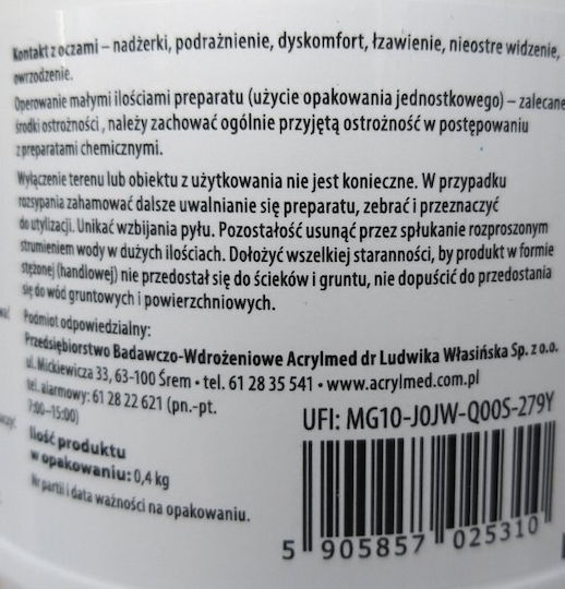 Acrylmed Dezacid Vr White Granules Aerobic Water Disinfection 0,4 Kg