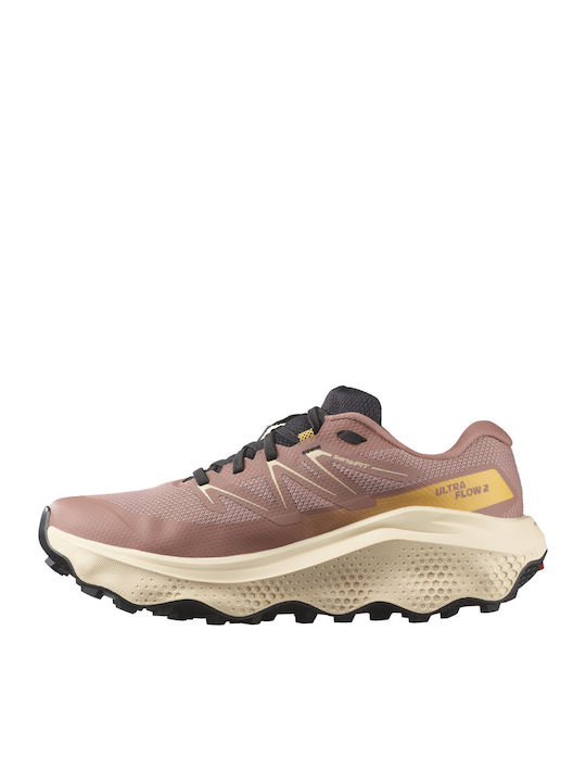 Salomon Ultra Flow Γυναικεία Ορειβατικά Παπούτσια Αδιάβροχα με Μεμβράνη Gore-Tex Ροζ