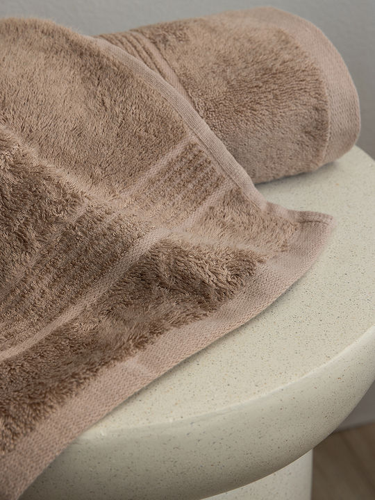 Palamaiki Σετ Πετσέτες Μπάνιου 3τμχ Vins Beige Βάρους 600gr/m²