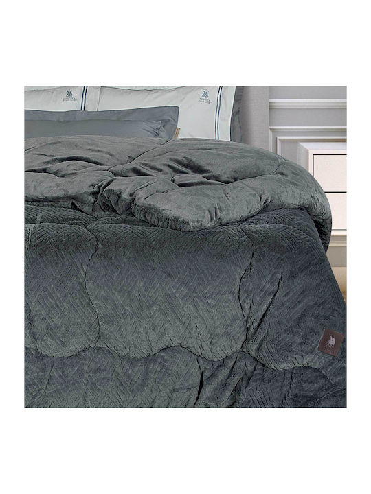 Greenwich Polo Club Duvet Cover with Hollowfiber Filling Queen 240x250cm Essential 3954 Grey 770 GSMGsm 11 togs Togs
