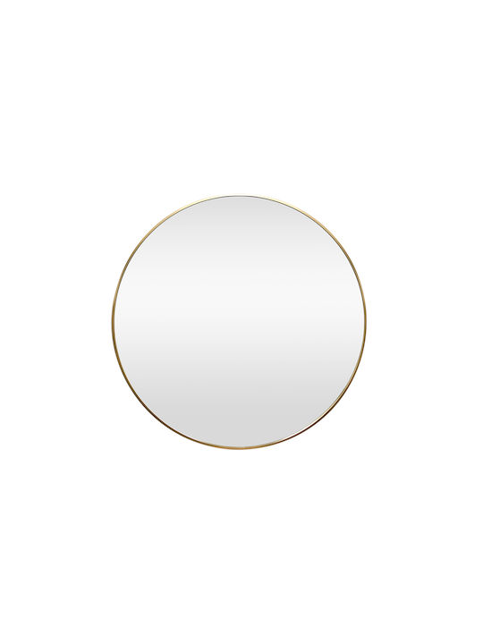 Interium Wall Mirror with Gold Frame Diameter 80cm 1pcs