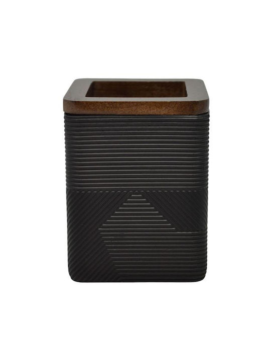 Felhome Badezimmerzubehör-Set Polyester 2 Stück Schwarz