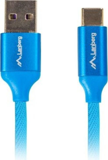 Lanberg Braided USB 2.0 Cable USB-C male - USB-A Μπλε 1m CA-USBO-21CU-0010-BL