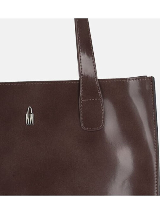 Leder Damen Schultertasche Braun