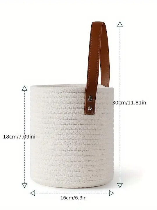 Dekorative Körbe Verschiedene Verwendungszwecke Seil Hängend Leder Griff 17x18,5cm Vc3074 Viosarp