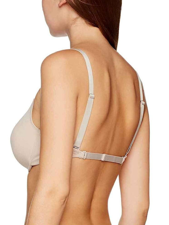 Beige Bras with Light Padding and Underwire
