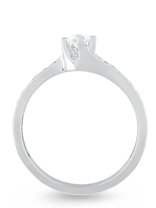 Kiriakos Gofas Single Stone Ring From 18K White Gold Kiriakos Gofas Single Stone Ring From 18K White Gold