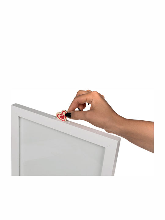 Wooden Wish Book Frame 42 Hearts 3 Colors White