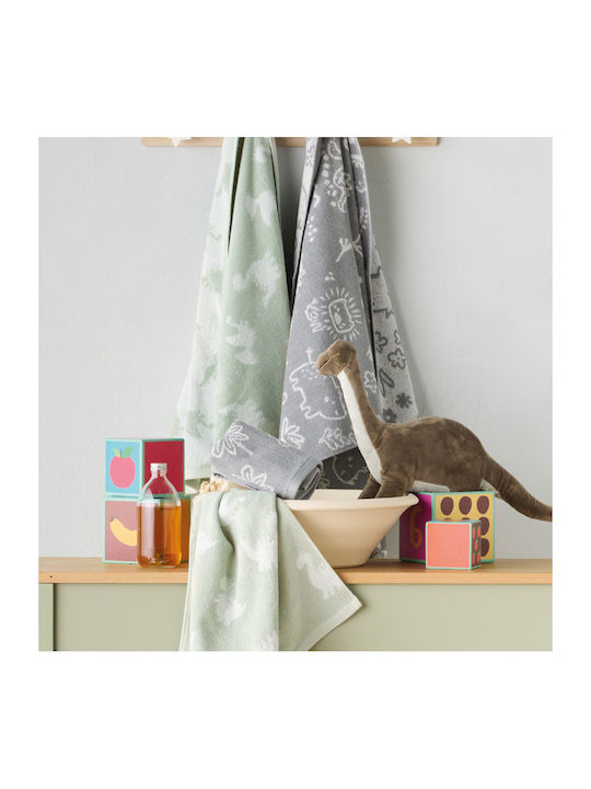 Kentia Baby Body Towel Saurus Green Weight 450gr/m²