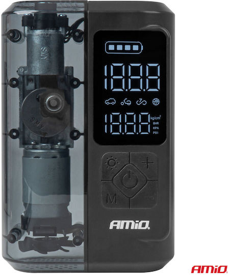 AMiO Τρόμπα Αυτοκινήτου 150PSI Επαναφορτιζόμενη με Μπαταρία 12V