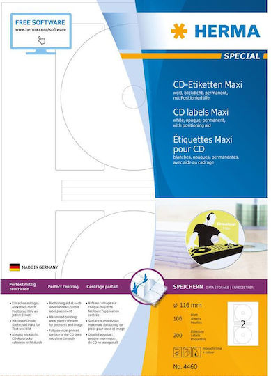 Herma 200 Etichete autoadezive A4 Rotunde 116mm