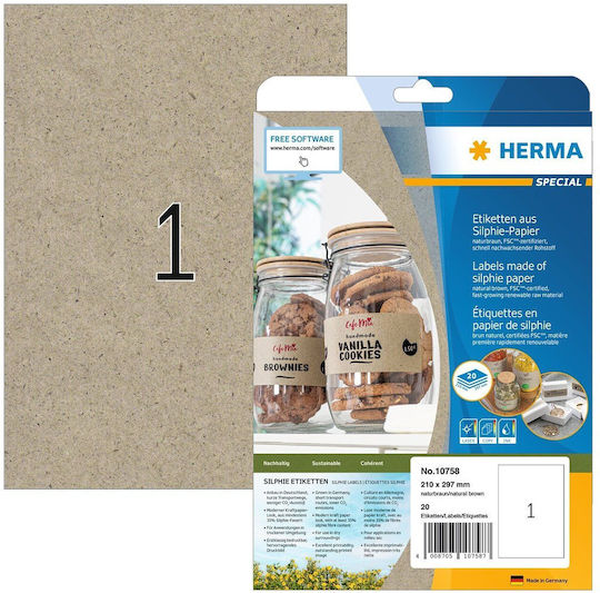 Herma Αυτοκόλλητες Ετικέτες Α4 Ορθογώνιες 210x297mm