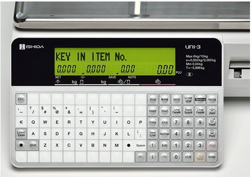 Ishida UΝΙ 3 L2 Retail Scale with Label Printing Capability with Weighing Capacity of 15kg and Division 5gr
